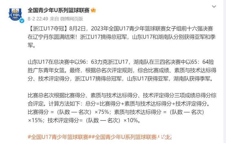 姚明回应U17联赛名次争议：提出一系列修改计划